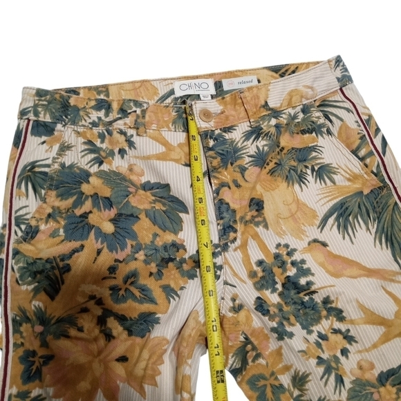 Anthropologie Chino Palm Paradise Botanical Print Relaxed Fit Trousers Pants 29W - Picture 7 of 10